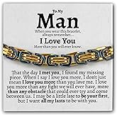 Love You This Much Steel Twist Bracelet for Him - Birthday & Wedding Gift for Husband, Boyfriend, or Fiance