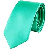 XEF Men's Ties Solid Color Formal Classic Long Neckties for Men Soft Satin Neck Ties