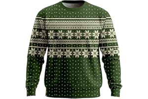 Ugly Christmas Sweaters Men's Ribbed Knit Crewneck Long Sleeve Pullover Sweater Soft Winter Comfortable Sweatshirt