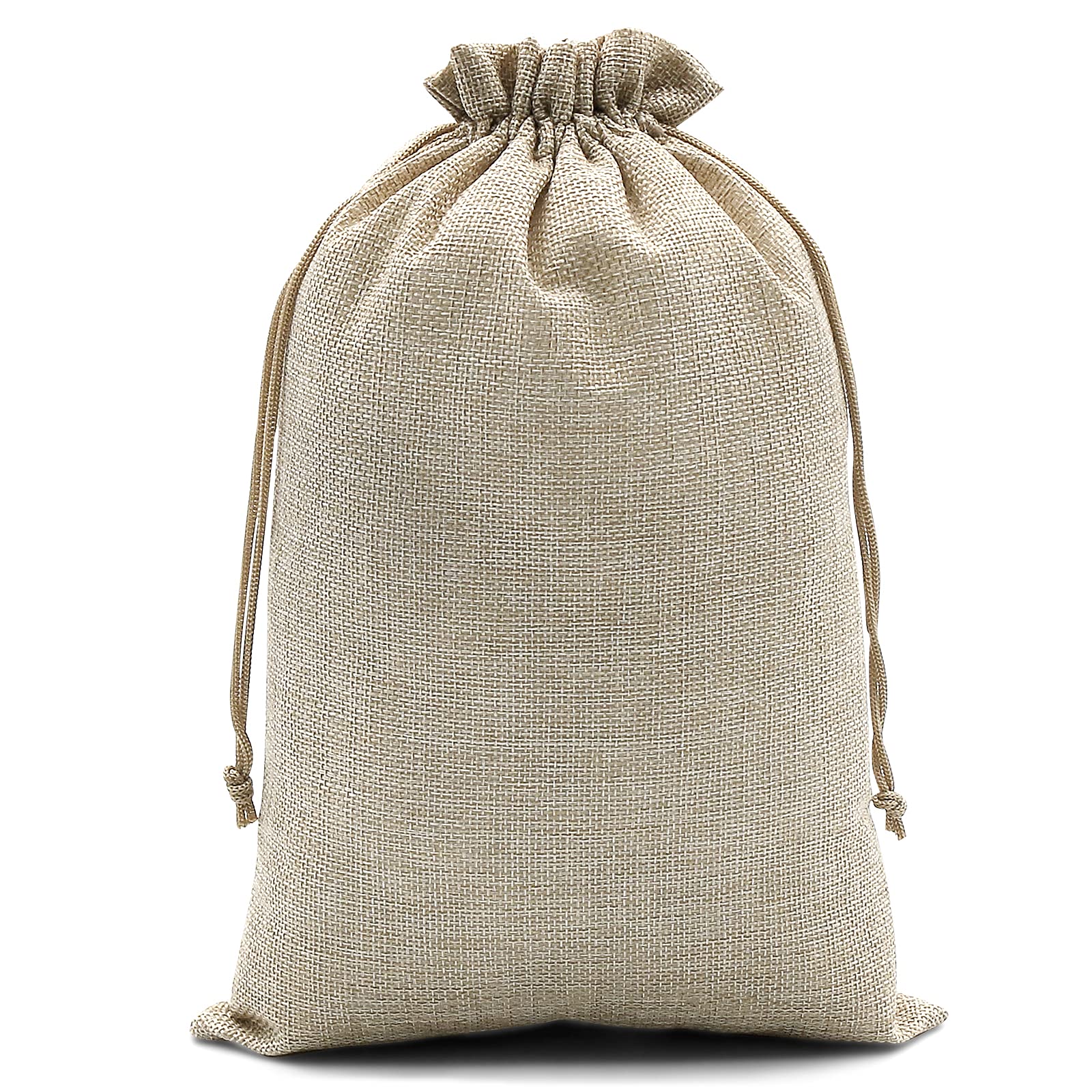 SumDirect 20Pcs 20X30cm Brown Linen Burlap Bag, Large Lightweight Gift Bags Breathable Pouches with Drawstring Packing Storage Jute Sacks for Wedding, Party, Birthday, DIY Craft