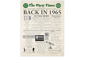 STUFF4 60th Birthday Poster Unframed - Back In 1965 Newspaper - Happy 60th Birthday Gifts for Men Women Vintage Retro Born In 1965, 8x10 Inch Sixty Sixtieth Bday Party Decor Decoration