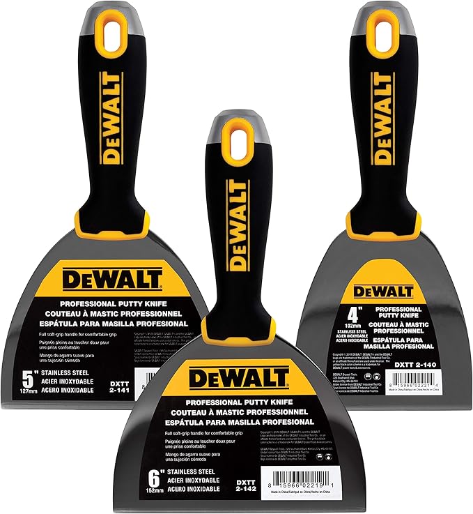 DEWALT Stainless Steel Putty Knife 3Pack + FREE Bonus 9in1 Multitool