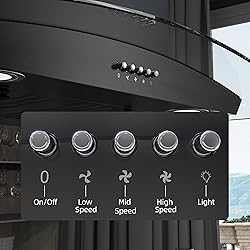 FIREGAS Black Island Mount Range Hood 30 inch with