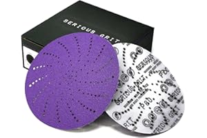 Serious Grit 6-Inch 80 Grit Ceramic Multi-Hole Hook & Loop Sanding Discs - Advanced Grain for Fast Cutting & Long Life - Film