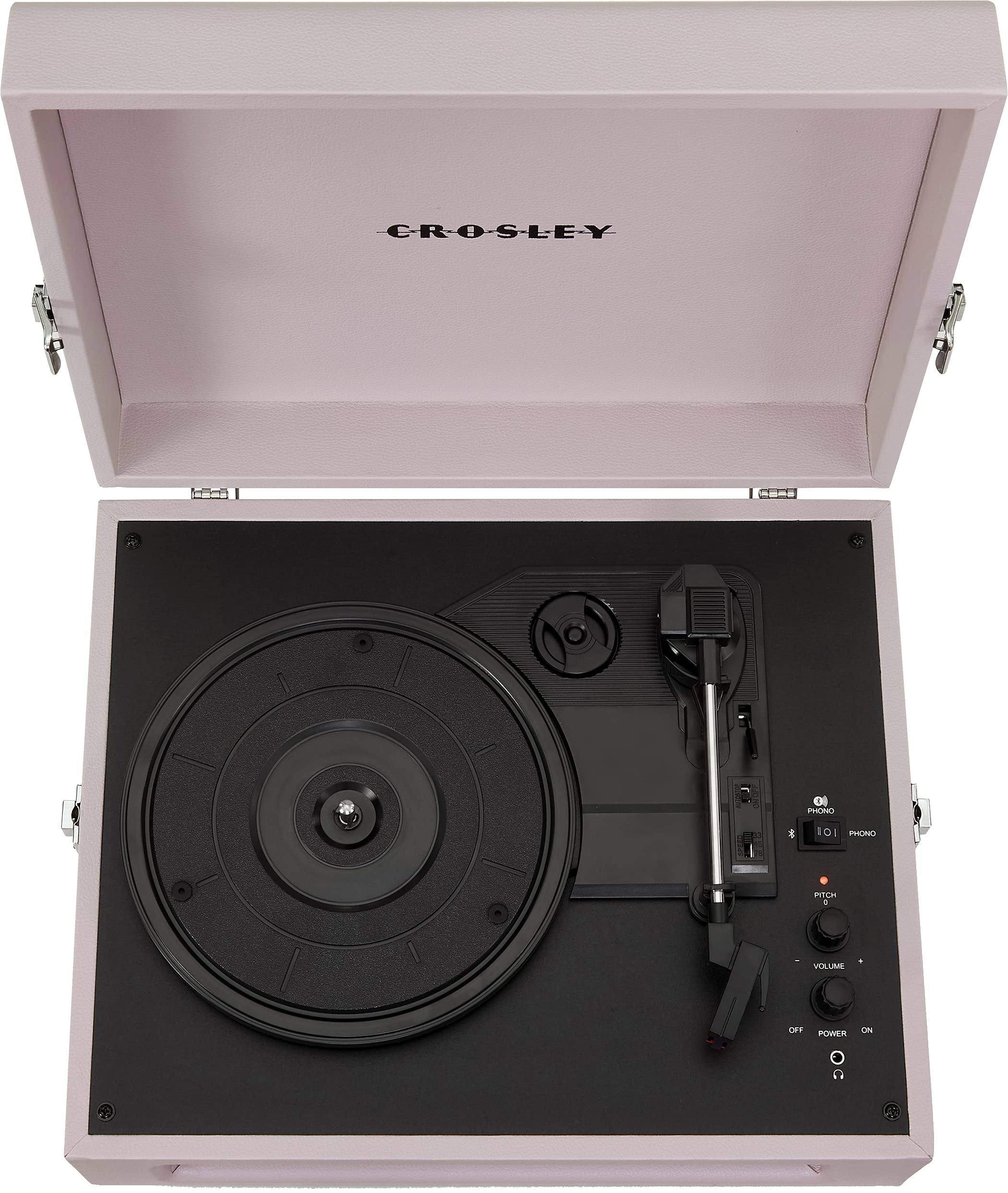 Crosley CR8017B-AM Voyager Vintage Portable Vinyl Record Player Turntable with Bluetooth in/Out and Built-in Speakers, Amethyst
