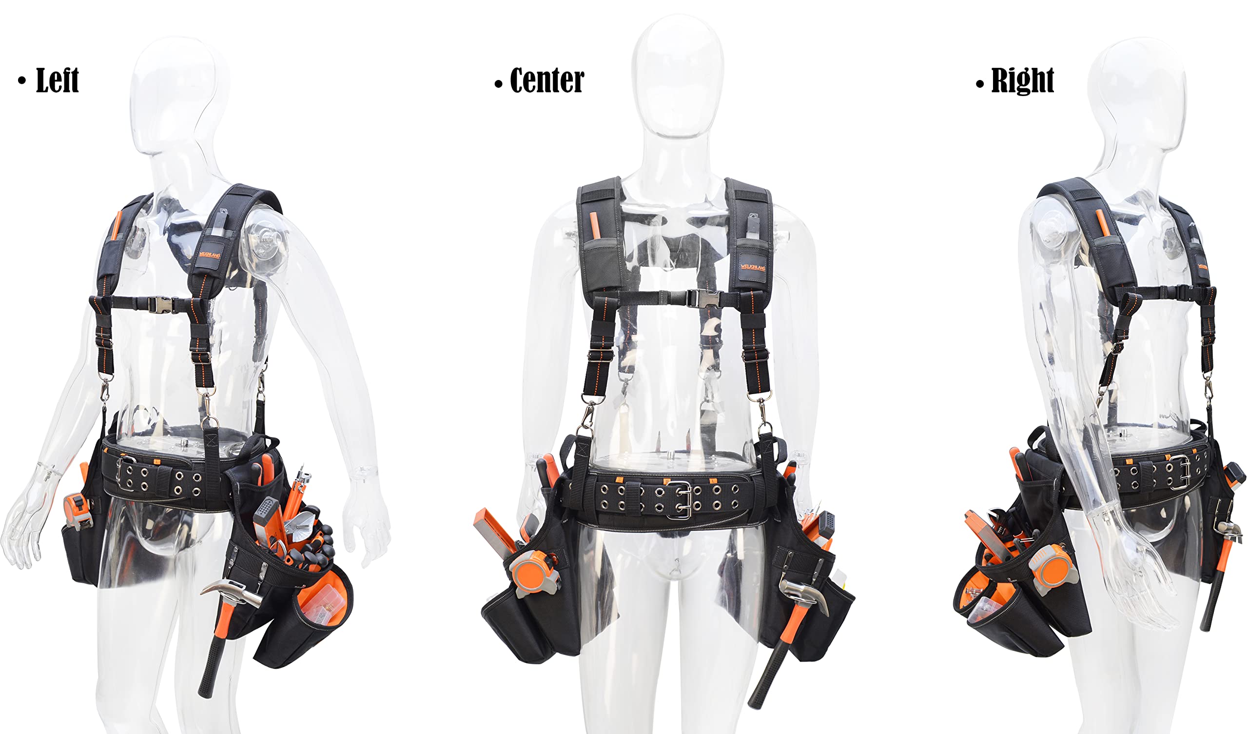WELKINLAND 39Pockets Tool Belts for Men with Suspenders, 4