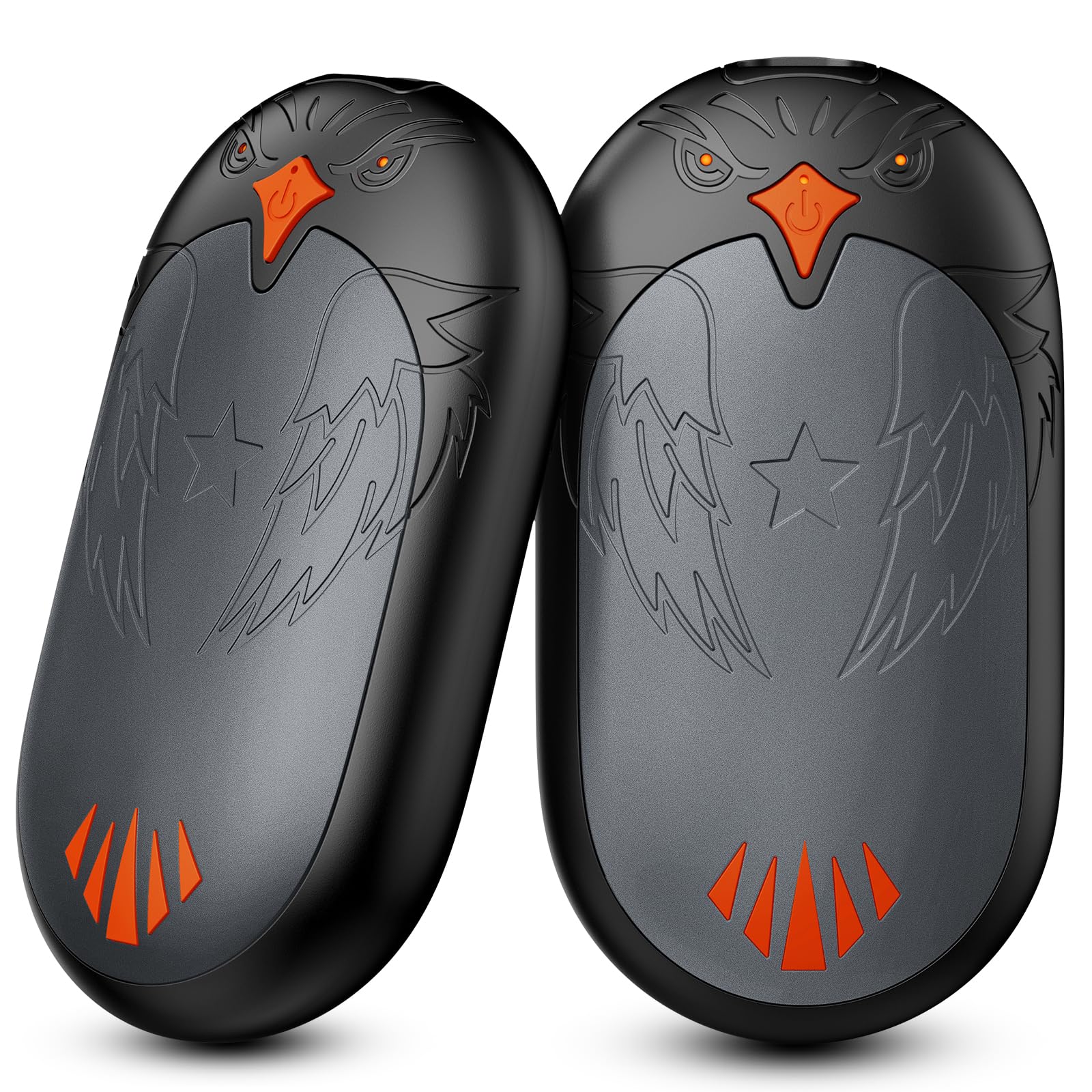 Hand Warmers Rechargeable 2 Pack, 2 in 1 Electric Handwarmers Reusable, Hand Warmer 24 Hrs Warmth 3 Levels Heat Portable Pocket Heater, Double-Sided Heating Warmers Great for Winter Gift - Grey