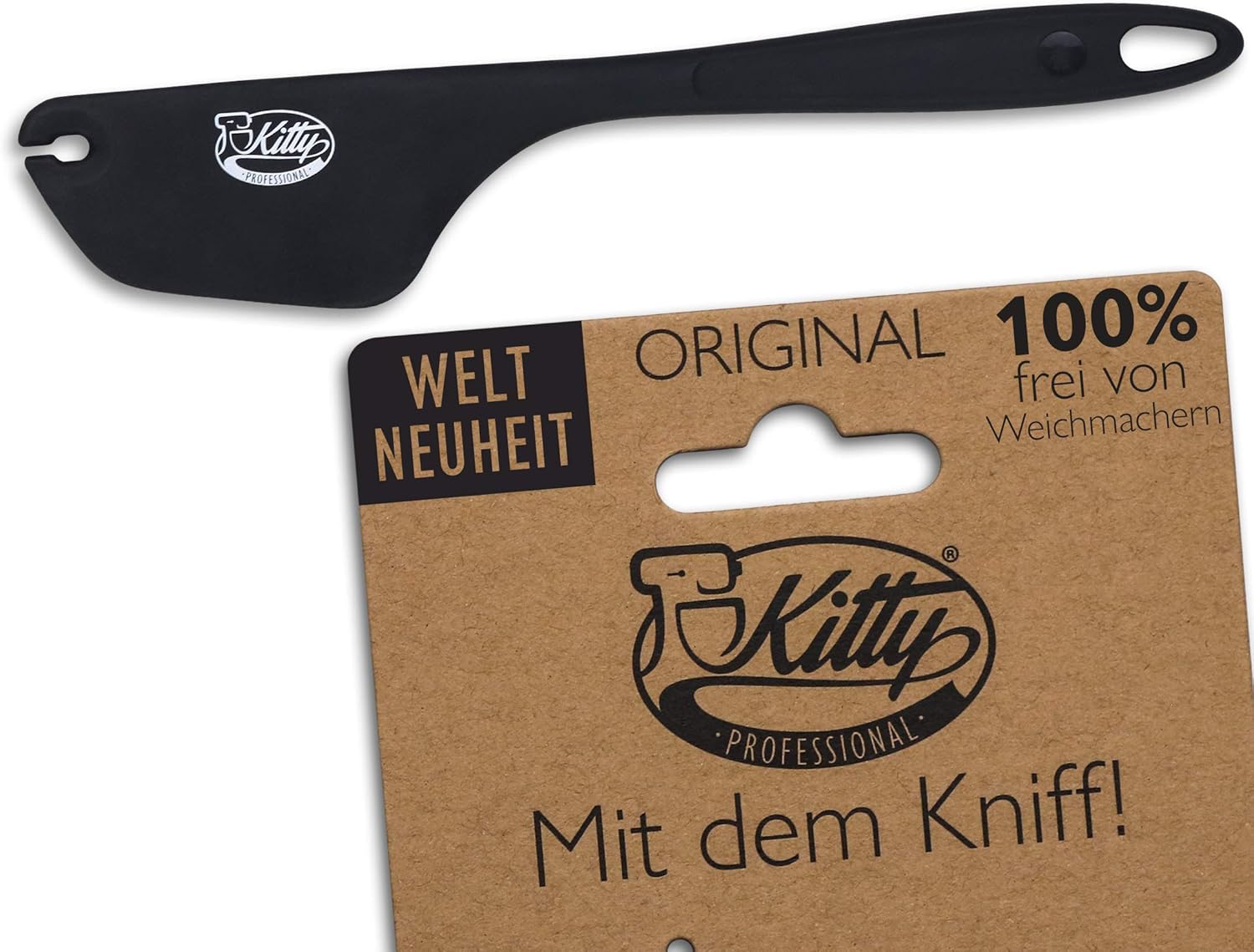 Teigschaber 2in1 Silikon Teigspachtel, Kitty Professional Zubehör: Küchenhelfer sauber abstreifen | Teigschneider für KitchenAid Backzubehör Kitchen Aid Küchenmaschine Schüssel Handmixer Backen