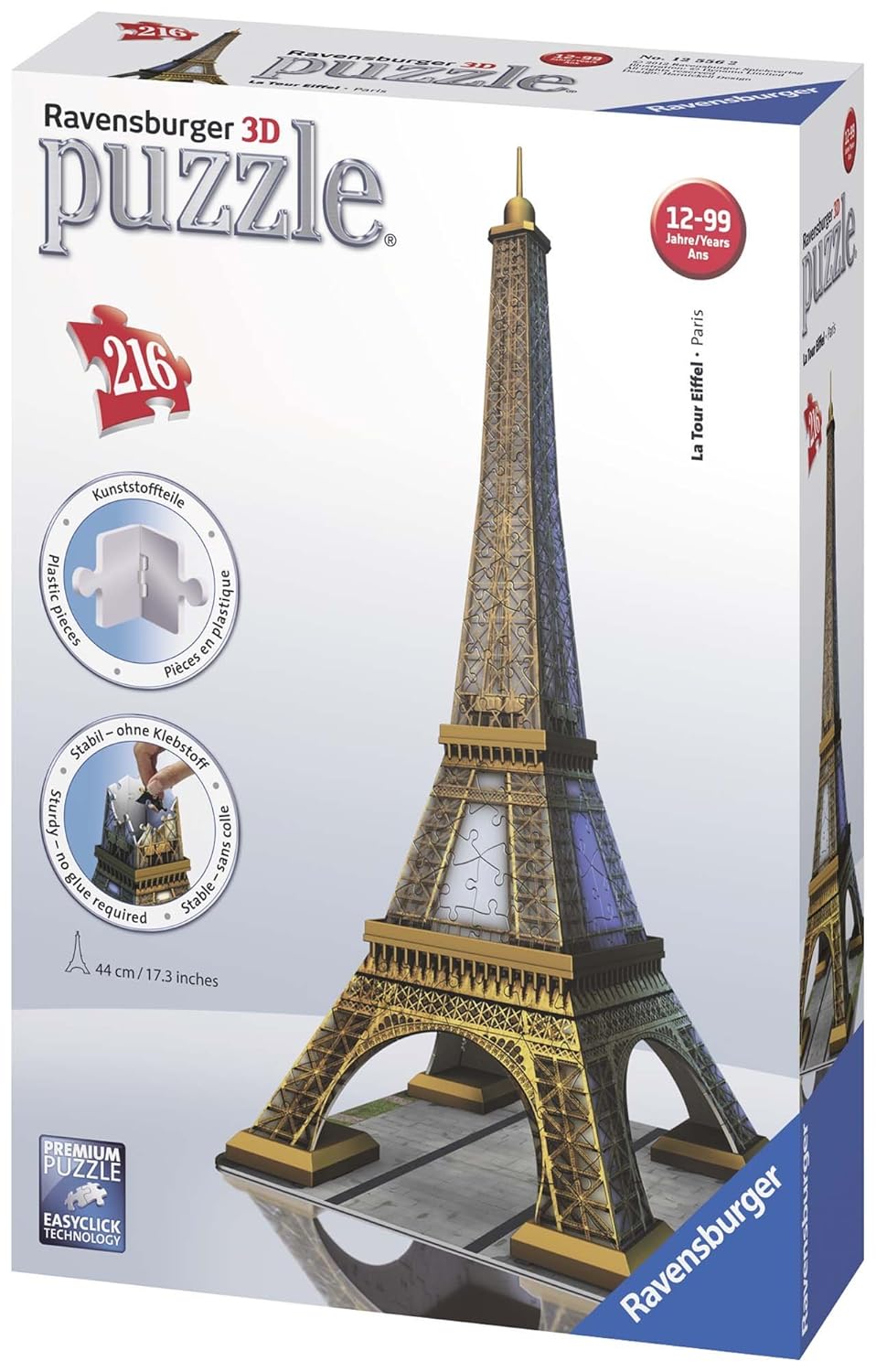 Ravensburger Eiffel Tower 216 Piece 3D Building Set Toys