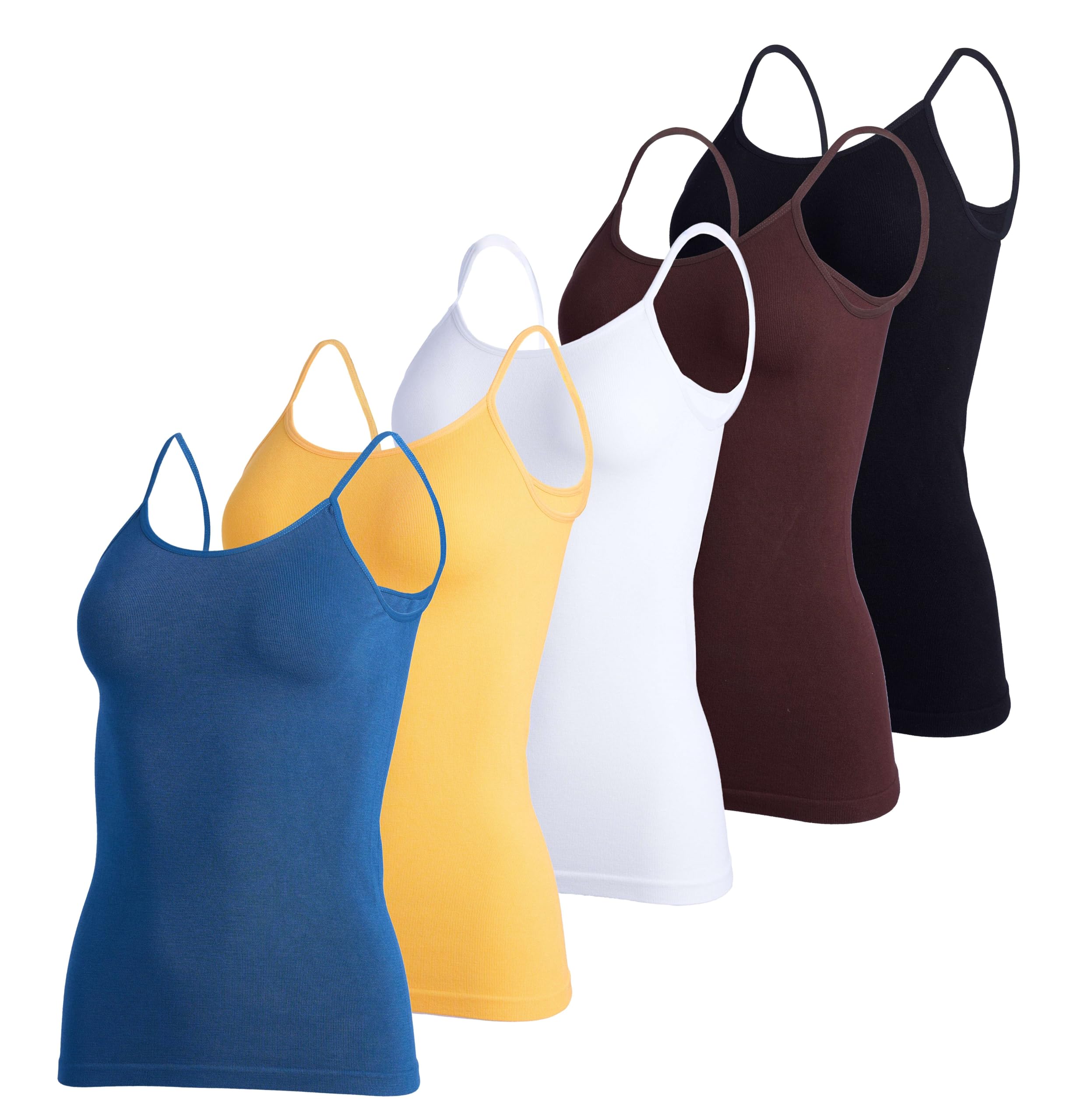 Photo 1 of 5 Pack Tank Top Womens Camisole Tops White Coquette Cami Cotton Basics Spaghetti Strap Camisas Undershirt Basic Seamless Ladies