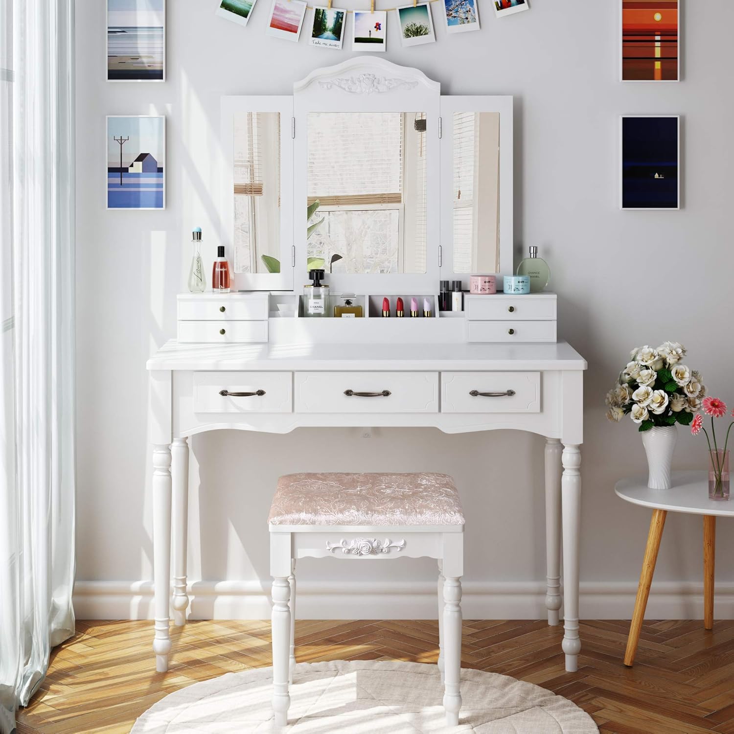 Best mirrored writing desk with drawers