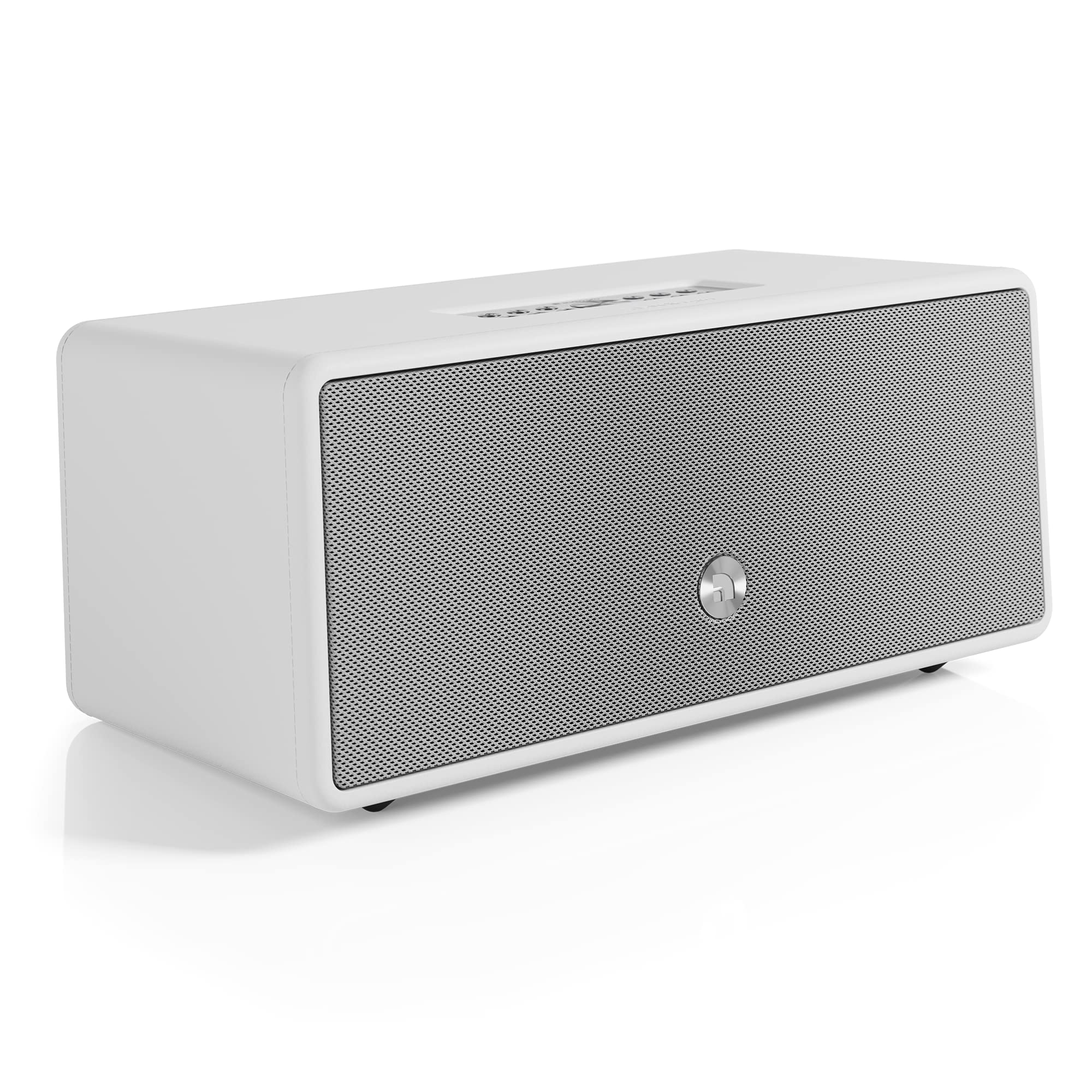 Audio Pro Drumfire-D2 - Ultra Kräftiger Multiroom Lautsprecher mit Bluetooth & WiFi - Stereo Speaker mit AirPlay 2, Chromecast, Spotify Kabellos - Weiss