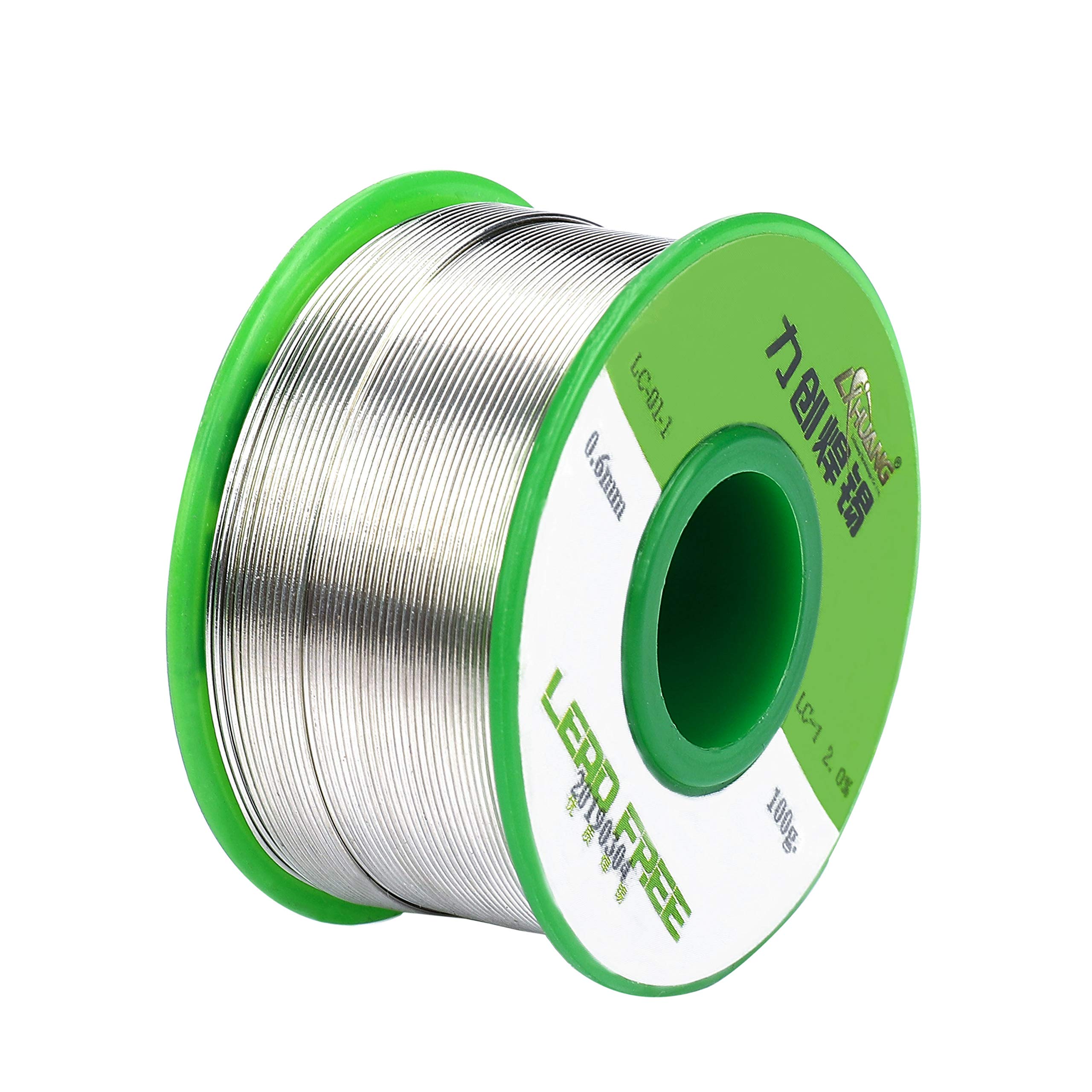 Solder Wire Lead Free Solder Sn99-0.7Cu Rosin Core Tin Wire for Welding Electrical Soldering DIY Repair Working 0.6mm 100g