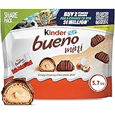 Kinder Bueno Mini Milk Chocolate Bars with Hazelnut Filling, Chocolate Candy Bars for Game Day, Football Party Supplies, Snac