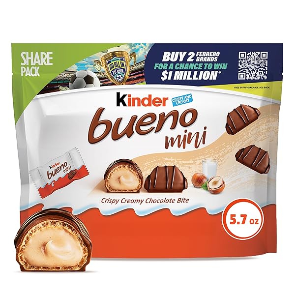 KINDER BUENO MINI MILK CHOCOLATE BARS WITH HAZELNUT...
