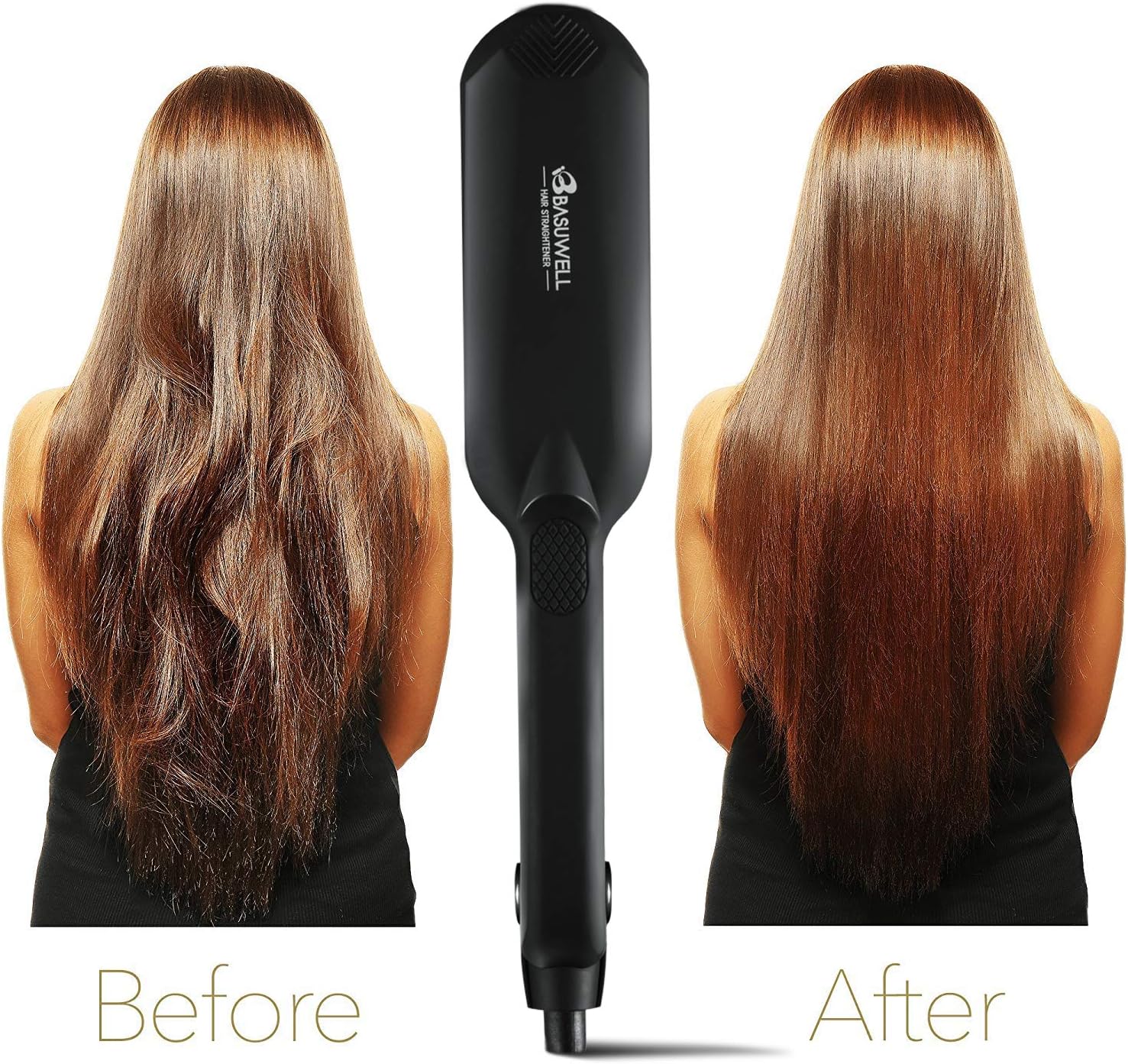 Basuwell Professional Hair Straighteners Wide Plates for Thick Hair Five-Speed Temperature Control Voltage Salon Fast Hair Styler UK Plug - Image 3