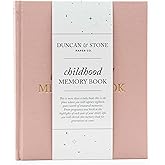 Childhood Memory Book - Elegant Child Memory Book from Pregnancy to Age 18 W/Prompts, Space for Photos & More - Baby Journal (175 Pages, Dusty Rose)