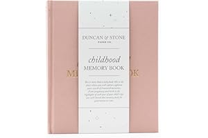 DUNCAN & STONE PAPER CO. Childhood Memory Book - Elegant Child Memory Book from Pregnancy to Age 18 W/Prompts, Space for Photos & More - Baby Journal (175 Pages, Dusty Rose)