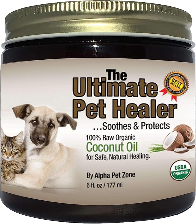 ALPHA PET ZONE Coconut Oil for Dogs, Treatment for Itchy Skin, Dry