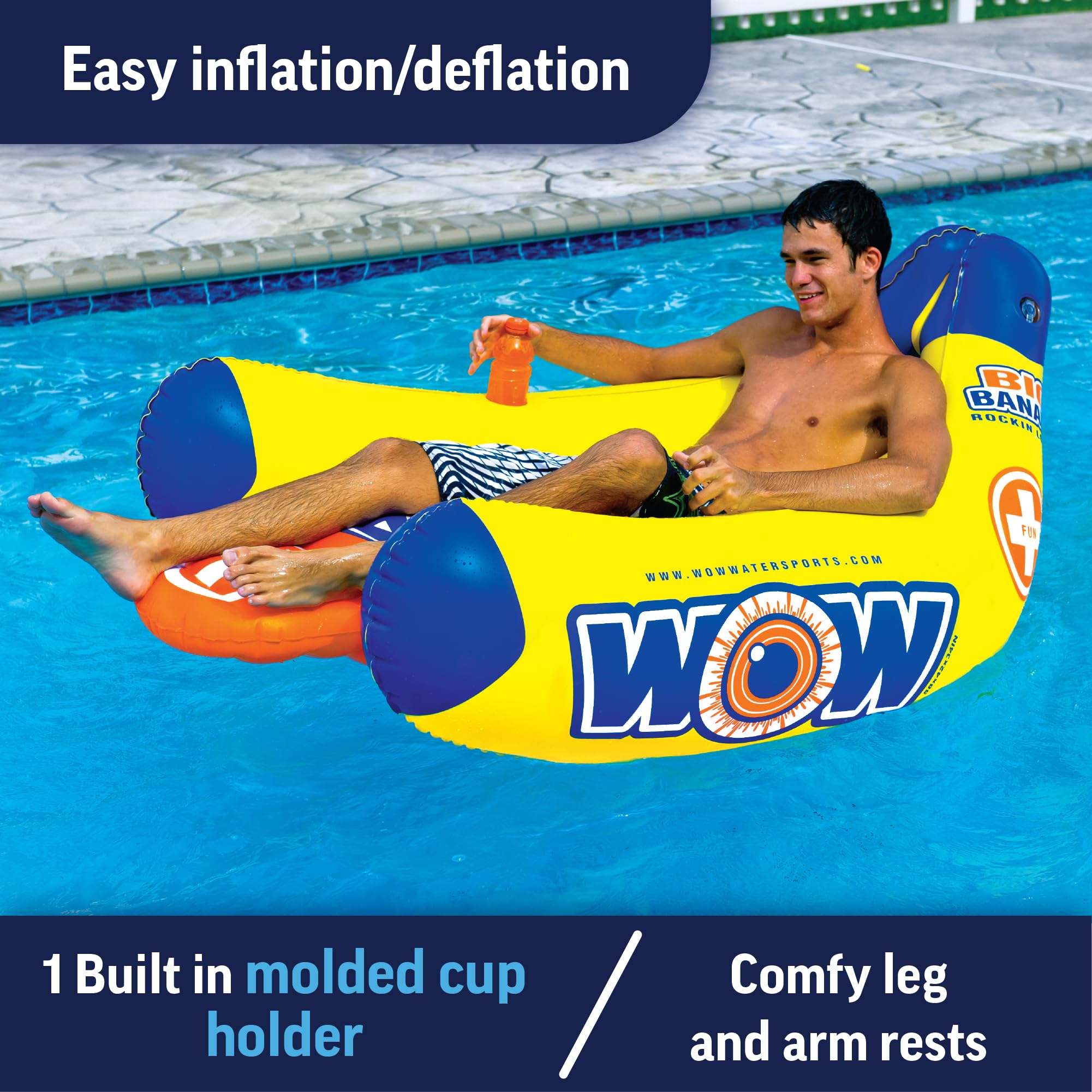 Mua WOW Sports - Big Banana Rockin Lounge - Floating Pool Chair ...