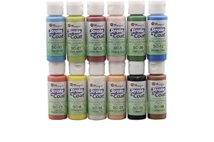 Creative Hobbies Mayco Stroke and Coat Glaze for Ceramics Kit 3 | 12 Assorted 2 oz Jars with How to Paint Pottery Book