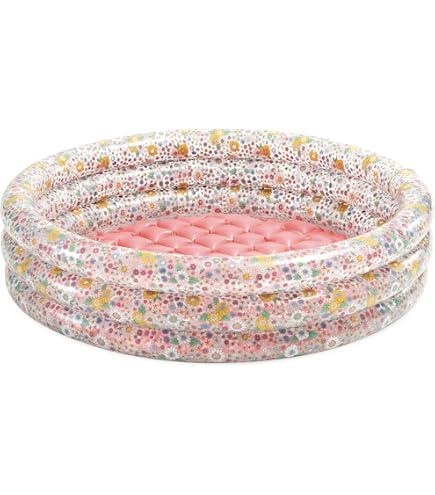 Piscine Gonflable Pliable Pour Bébé – Style Rétro Rayures Jaunes, En PVC épais, Pour 3-6 Ans