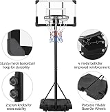 Yaheetech Portable Basketball Stand 28in Backboard Adjustable 182-213cm view 4