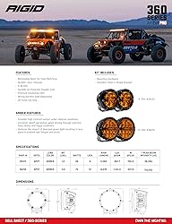 RIGID INDUSTRIES 36123-360 Series 4 Inch Spot with