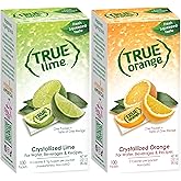 True Lime and True Orange Bulk Dispenser Packets 100ct (2pk Variety). Sugar Free, Natural Flavored Water Enhancer, Packets Are Great Powdered Drink Mix for Paleo Diet, Atkin's Diet.