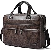 Shrrie Leather Messenger Bag for Men&Women 16 inch Laptop Bag,Water-Resistant Retro Leather Briefcase for Men Business,Work