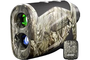 JIEHOME Hunting Rangefinder 765/1093Y Laser Range Finder 6X Magnification, Distance/Angle/Speed Measure, Flagpole Locking Vibration Scan Compact Rangefinders Device for Golf, Hunting, Shooting & Hiking