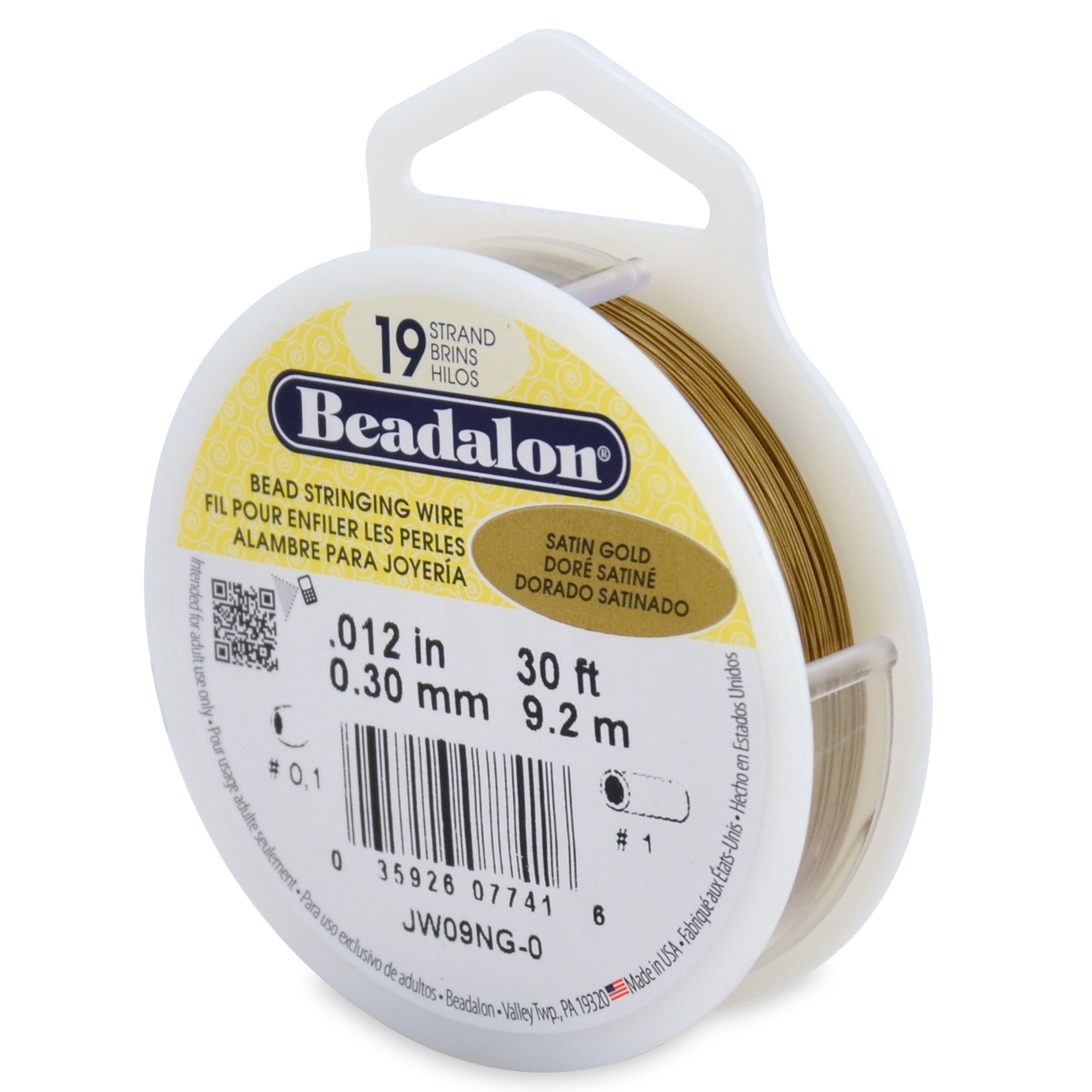 Beadalon 24 Strand Stainless Steel Bead Stringing Wire, Satin Gold