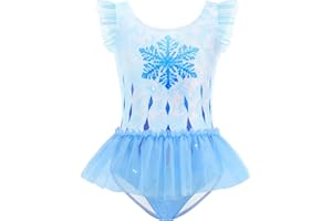 knemmy Girls One Piece Swimsuit Colorful Mermaid Bathing Suits Cute Kids Princess Beach Swimwear 2-10 Years