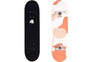 Retrospec Alameda Skateboard Complete | Canadian Maple Wood Deck w/ 5.5 Inch Aluminum Alloy Trucks for Commuting, Cruising, Carving & Downhill Riding