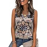 Zeagoo Tank Top for Women V Neck Loose Fit Sleeveless Summer Tops Business Casual Outfits Dressy Blouses Shirts