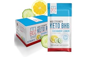 Dr. Boz - Keto BHB Powder - Cucumber Lemon, 20 Packets - Ketones Drink - Increase Energy & Reduce Cravings - Max Strength Dietary Supplement - Quality Tested - Made in The USA - 10.9oz (310g)