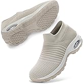 STQ Walking Shoes Women Slip on Sneakers Non Slip Work Arch Support Tennis Plantar Fasciitis Orthopedic Breathable Mesh Comfortable Ladies Nursing