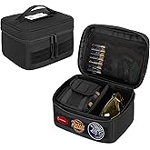 GOBUROS Shooting Earmuffs and Glasses Carrying Case, Soft Protective Carrying Storage Case for Earmuff and Shooting Glasses, Universal Earmuff Case for Hunting Shooting, Only Bag