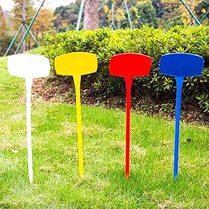 HAIFENGDA 40pcs Outdoor Plant Markers, T Type Waterproof Garden Markers, Large Durable Plastic Garden Signs Identification Stakes Plant Labels Suitable for Gardens, Nurseries, Farms
