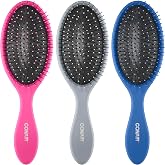 Conair Detangling Hair Brush Set, Wet or Dry Hair, 3-Pack | Ideal wet hair brush or dry hair brush on all hair types, ball-tipped bristles &amp; paddle-brush design gentle detangle strands