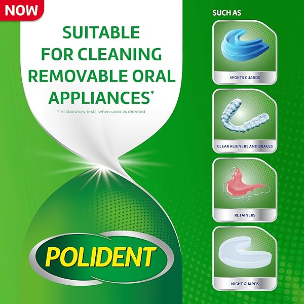 POLIDENT OVERNIGHT WHITENING DENTURE CLEANSER TABLETS – 120 COUNT