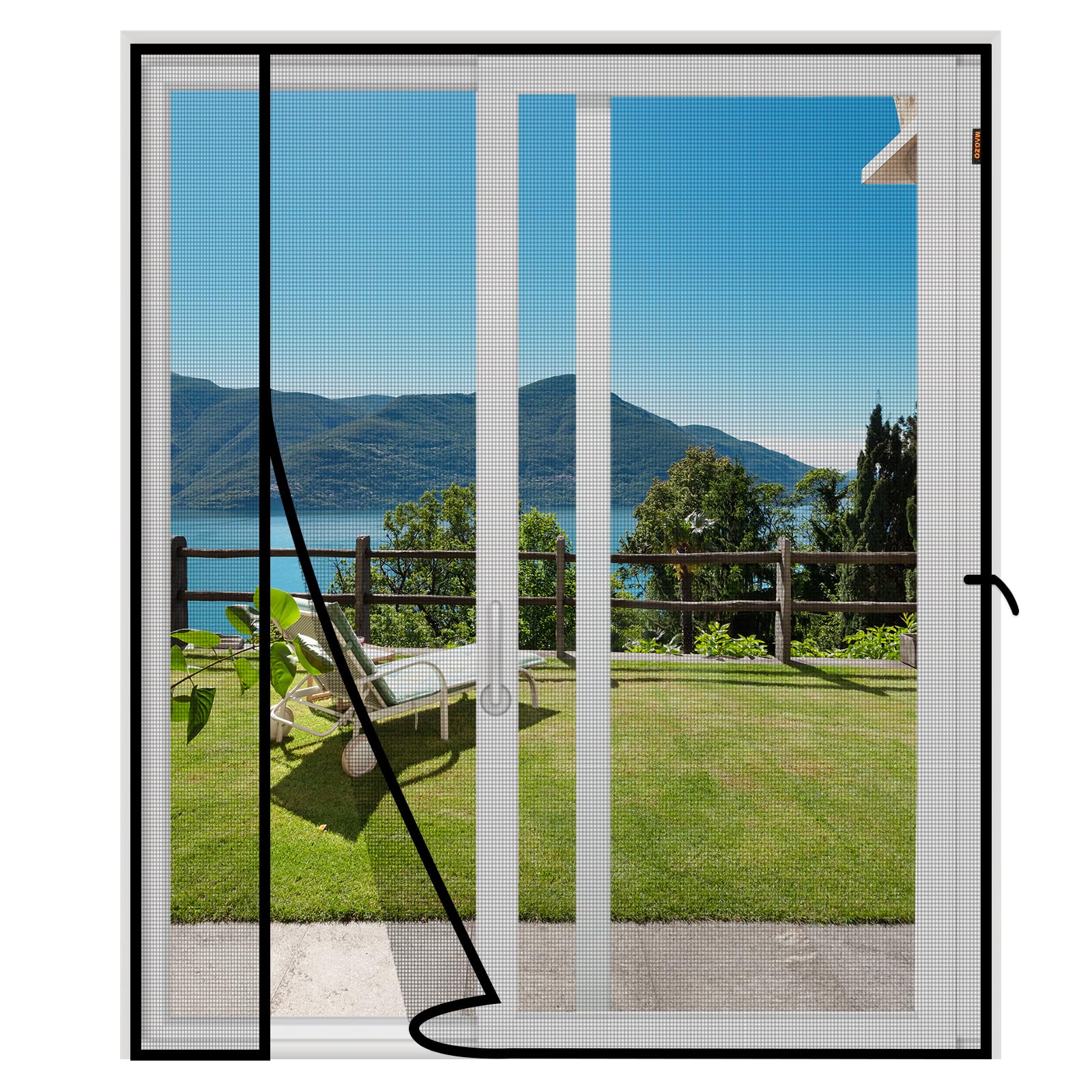 Photo 1 of MAGZO Magnetic Screen Door, Fits 48'' x 80'' Door(Mesh Size 50'' x 81''), Reversible Left Right Side Opening, Scratch-Proof Polyester, Pet Friendly, Keep Annoying Creatures Out, Strong Magnets, Grey