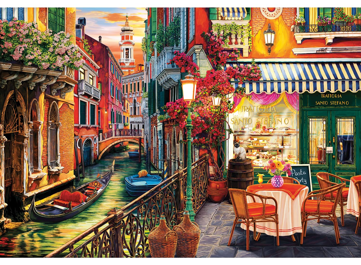 Anatolian 2000 piece jigsaw puzzles - 2000 piece jigsaw puzzles for adults VENETİAN CAFE is ideal as a gift for the whole family and this 2000 piece puzzle is made of ESKA BOARD