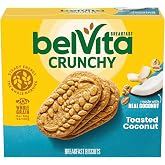 belVita Breakfast Bars Biscuits, Toasted Coconut, 5 Packs | 4 Biscuits Per Pack, Made with Real Coconut, No High Fructose Corn Syrup, Artificial Flavors, Colors or Sweeteners