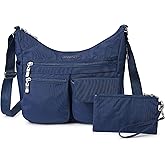 Baggallini womens Everywhere Bagg Crossbody Women 11x9 Lightweight Nylon Hobo Water-resistant Travel Bag W/Rfid