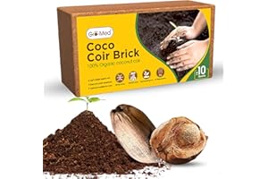 Gro-Med Coco Coir Brick, 100% Organic 1.4 lb Potting Soil, Triple Washed for Low EC, pH Balanced Coconut Substrate Ideal Seed Starter, Flowers, Plants, Herbs, Mulch & Reptile Bedding, 650g, Brown