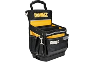 DEWALT Tool Bag, Easy Access Small Tool Pouch with Hard Bottom and Carrying Strap (DWST17624)