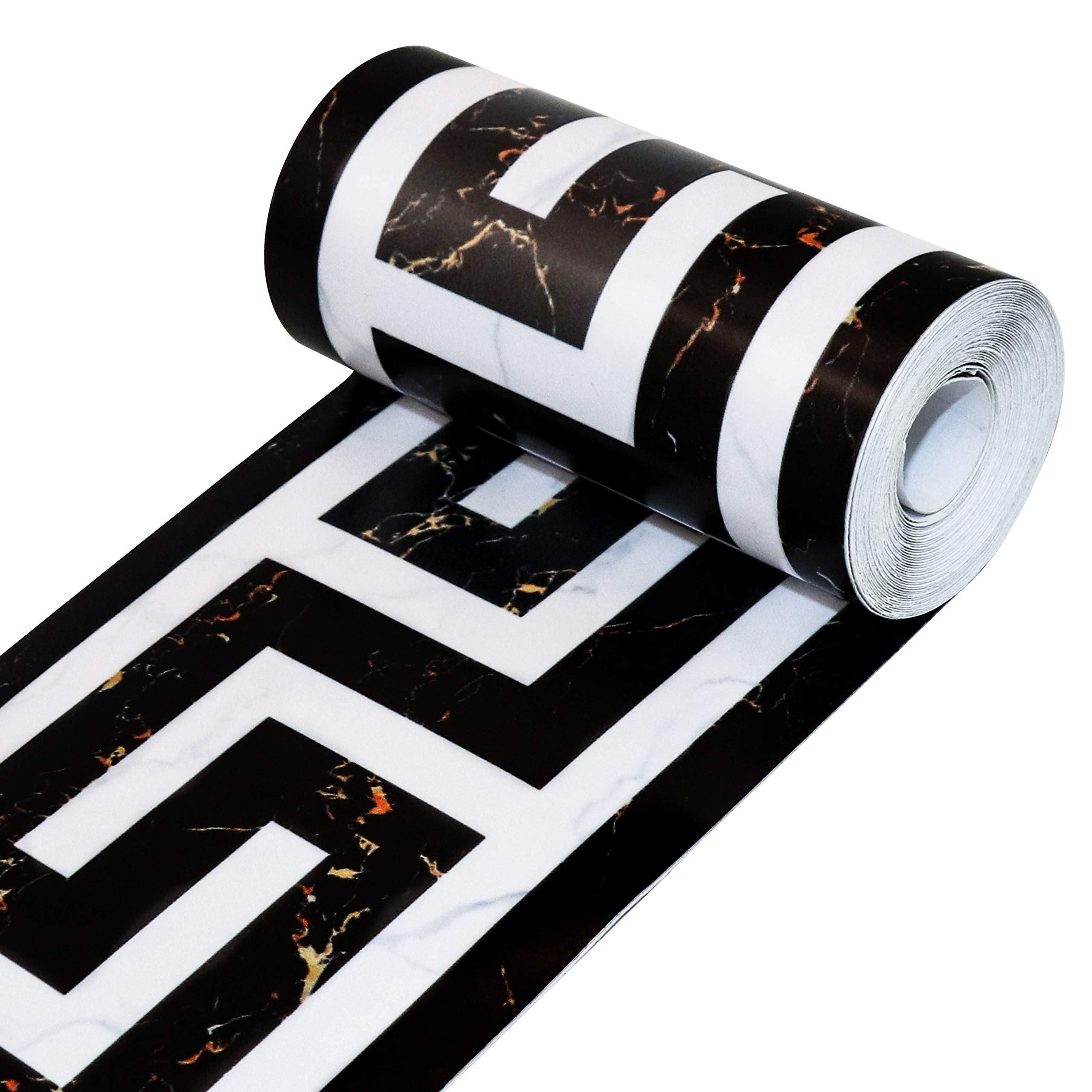 Fovasen Tiles Border, Self-Adhesive Wall Decals - Waterproof Embossed Waistline Tile Borders for Bathrooms & Ceilings