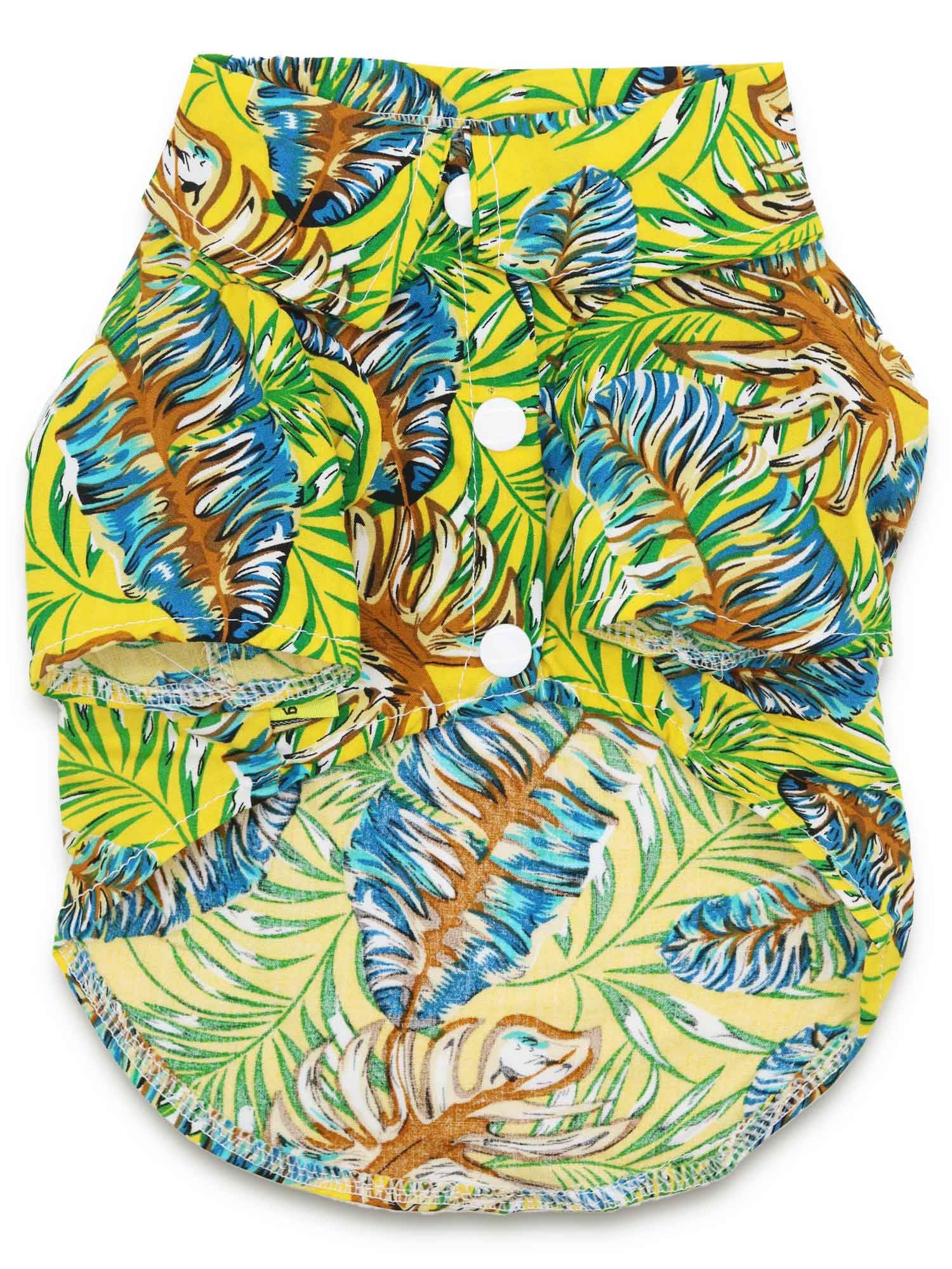 DroolingDog Hawaiian Shirts for Small Dogs Camp Clothes Cat Apparel Pet Vacation Tee Shirt