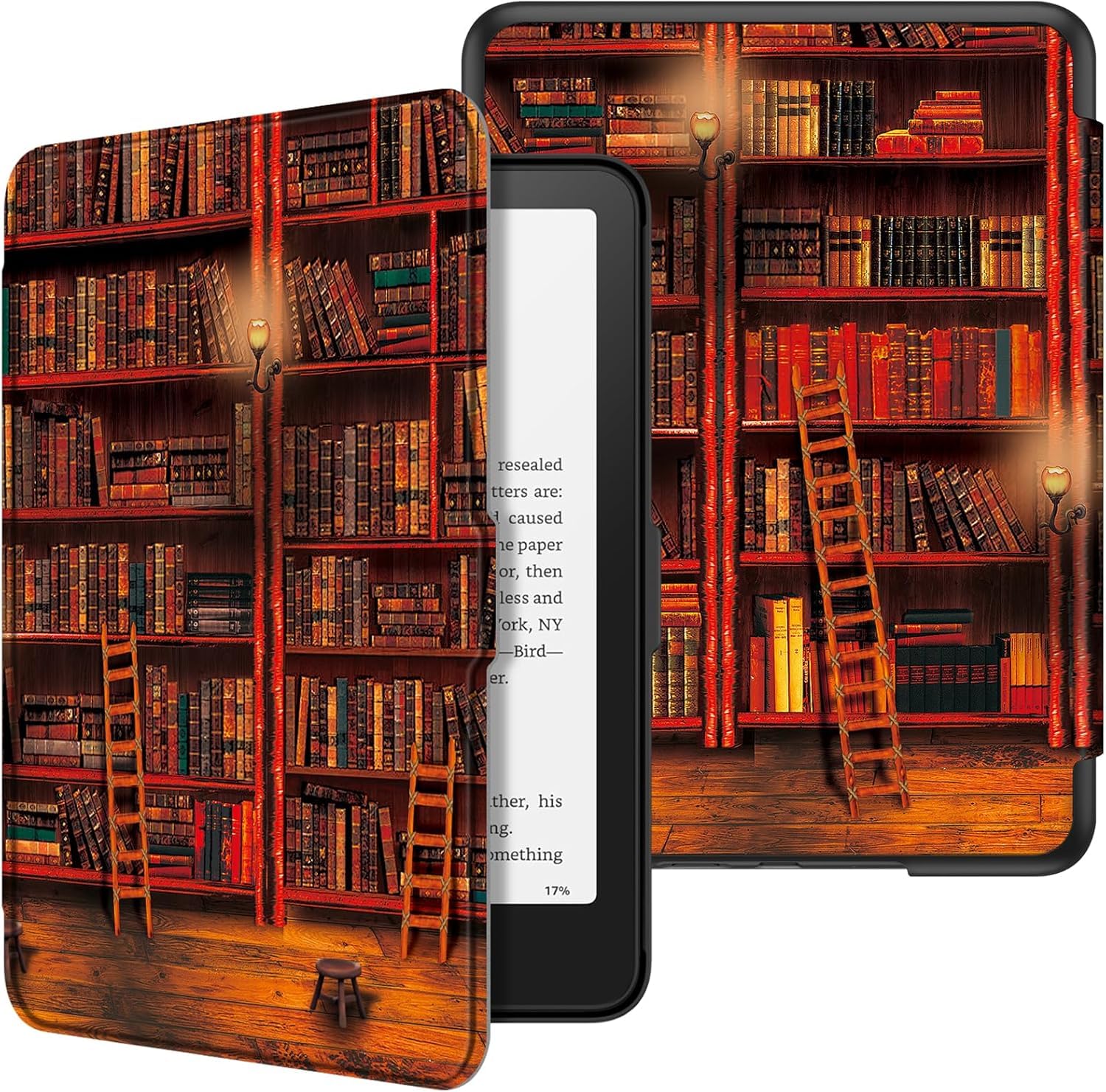 FINTIE Case for 7" All-New Kindle Paperwhite (12th Generation-2024) & Kindle Colorsoft Signature Edition, Slim Lightweight Shell PU Leather Protective Cover with Auto Sleep/Wake, Library